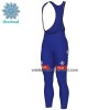 Fietsbroek Lang met Bretels 2022 Groupama FDJ Winter Thermal Fleece Blauw